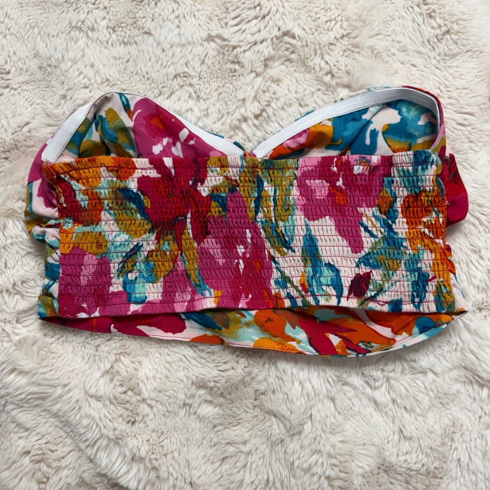 NWOT! SHEIN Colorful Floral Skirt Set with Bandeau - Picture 4 of 4